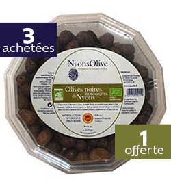 3+1 Olives noires de NYONS AOP 350g BIO