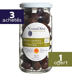 3+1 Olives noires de Nyons bocal 210g BIO