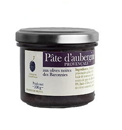 Provençale Eggplants paste with black olives from Baronnies
