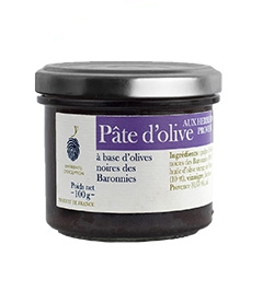 Glass jar 100 g olive paste with Provence herbs