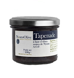 Glass jar 100 g of Tapenade with black olives from Nyons PDO