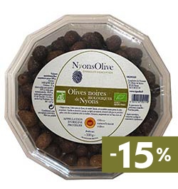 Plastic Box Nyons Black Olive PDO ORGANIC 350g