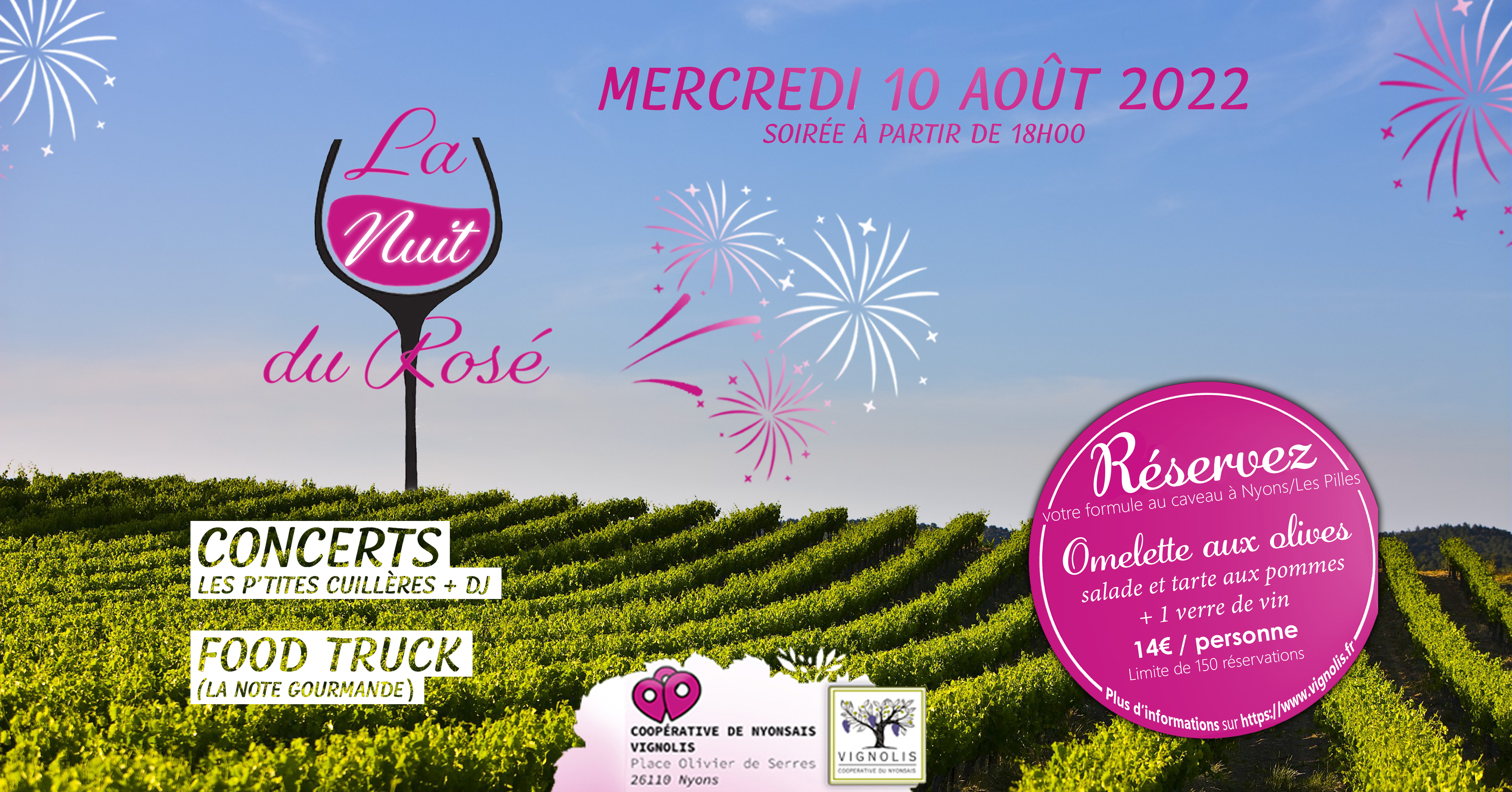 SOIRÉE LA NUIT DU ROSÉ 10 AOUT