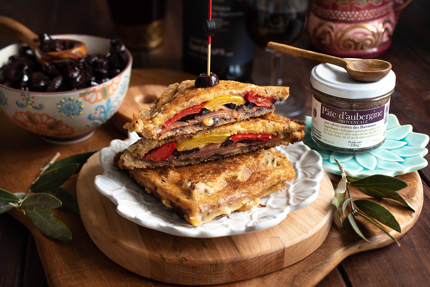 Croque-monsieur à la pâte d’aubergine